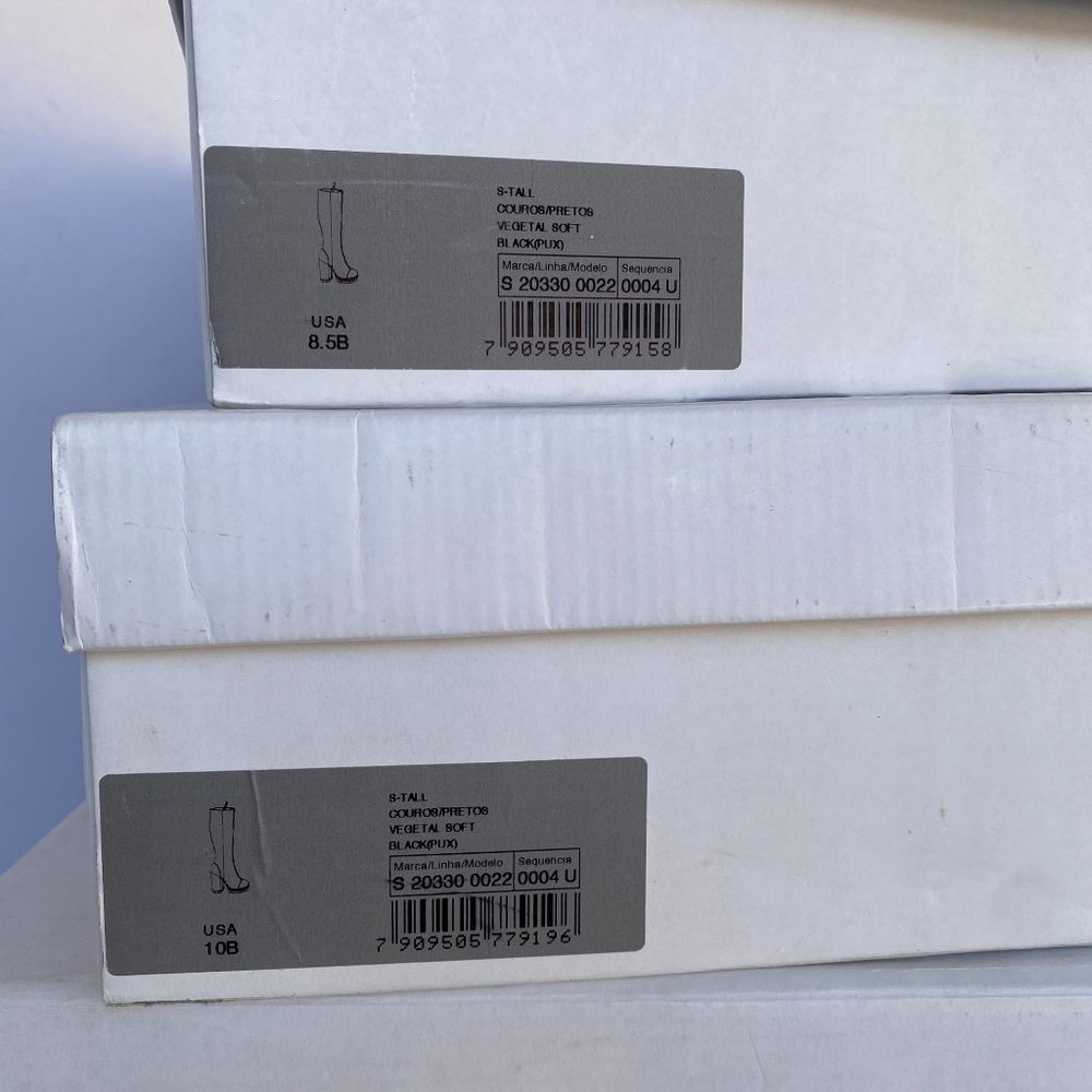 NIB SCHUTZ S-TALL BLACK LEATHER LUG SOLE KNEE HIGH BOOTS SZ 8.5 - Picture 13 of 13